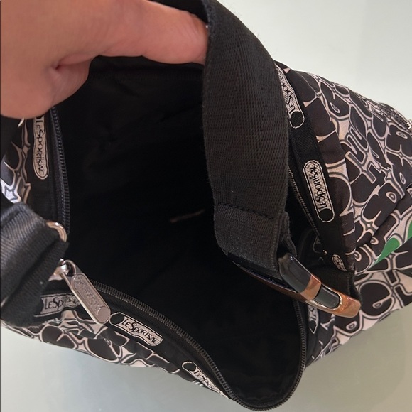 LeSportsac Black and Green Graphic Classic Hobo Bag - Picture 6 of 7